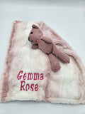 Rosewater Pink Lovie With Teddy Bear