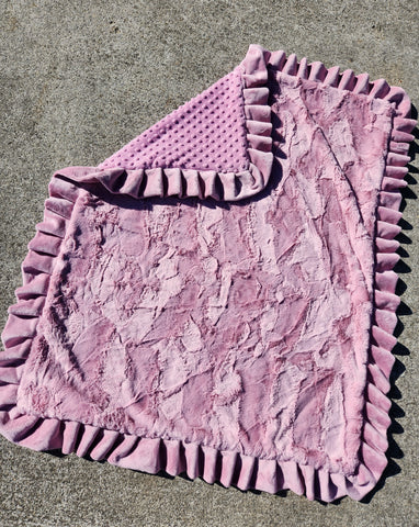 Rose Ruffle Rosewood Pink Blanket