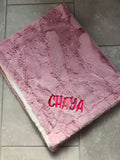 Cozy Rosewood Pink Cream Minky Blanket