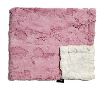 Cozy Rosewood Pink Cream Minky Blanket