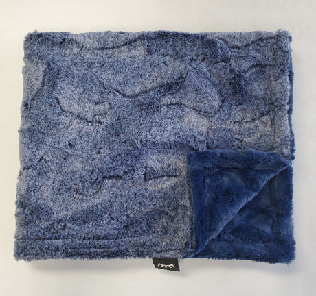 Frosted Navy Minky Blanket