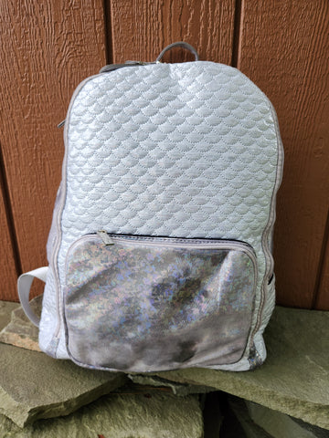 Silver Shiny Scales Backpack