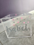 Name and Tiny Stars Lucite Box