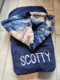 Sorbet Cobalt Taupe Hooded Towel