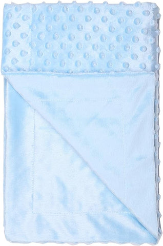 Baby Blue Minky Dot Blanket
