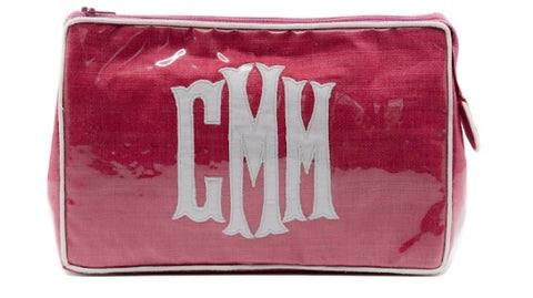 Medium Toiletry Pouch with Fancy White Letters