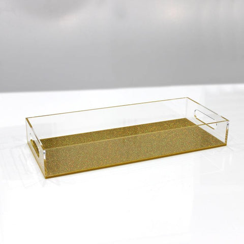 Gold Shimmer Lucite Bread Tray