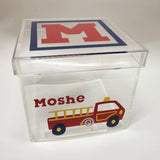 Firetruck and Initial Lucite Box