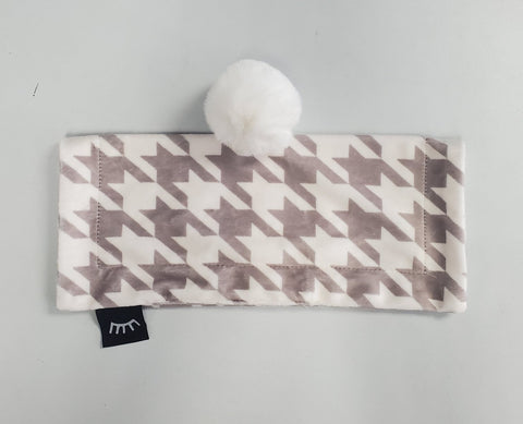 Houndstooth Taupe Mini Minky Blanket