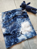 Marble Luxe Blue & Luxe Navy Lovie With Teddy Bear