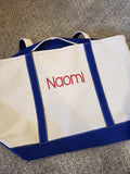 Tote Bag With Royal Blue Accents
