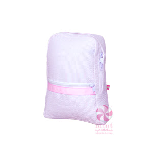Mini Pink Seersucker Backpack