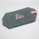 Girls Gray and Light Pink Toiletry Bag