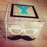 Glasses and Mustache Lucite Box