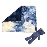 Marble Luxe Blue & Luxe Navy Lovie With Teddy Bear