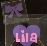 Heart and Bow Lucite Box