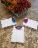 Lucite Notepad with Purple Stone