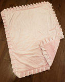 Large Silver Sparkle & Powder Pink Ruffle Blanket