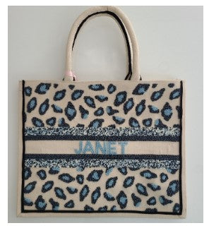 Beaded Leopard Tote